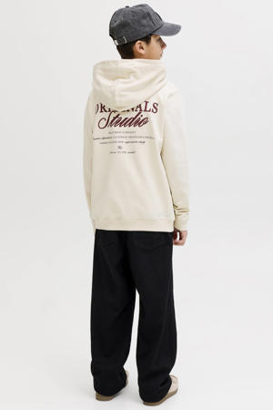 hoodie met backprint ecru