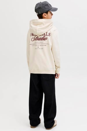 hoodie met backprint ecru