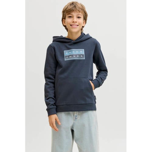 JACK & JONES JUNIOR hoodie donkerblauw Sweater Logo - maat 164 afbeelding