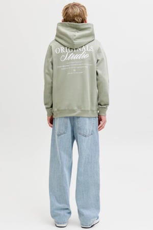 hoodie met backprint lichtgroen
