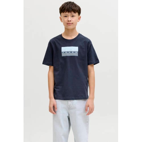 JACK & JONES JUNIOR T-shirt donkerblauw Jongens Katoen Ronde hals Printopdruk - maat 164 afbeelding