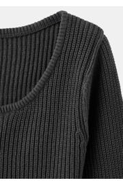 thumbnail: Antraciete meisjes MANGO TEEN vest rib gebreid van katoen met effen, lange mouwen, ronde hals en knoopsluiting