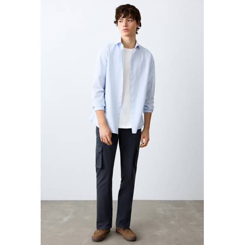 MANGO TEEN casual broek marineblauw Jongens Stretchkatoen Effen - maat 175(M) afbeelding
