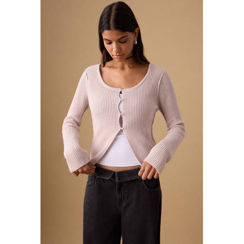 MANGO TEEN vest roze gebreid Meisjes Katoen Ronde hals Effen