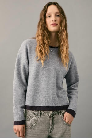 trui grijs fijn gebreid