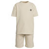 Me & My Monkey T-shirt + korte broek met textuur beige