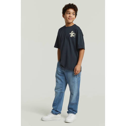 G-STAR T-shirt met backprint donkerblauw Jongens Katoen Ronde hals Backprint - maat 164 afbeelding