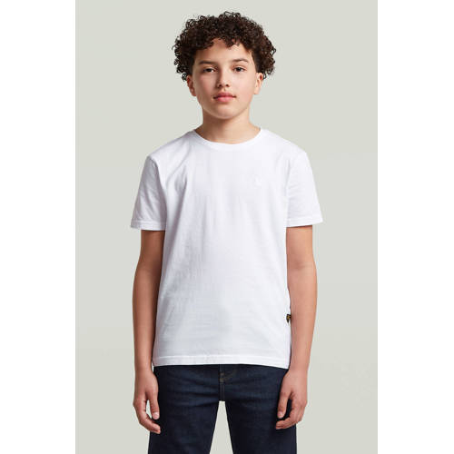 G-STAR T-shirt wit Jongens Katoen Ronde hals Effen - maat 140 afbeelding