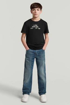 straight leg jeans medium blue denim