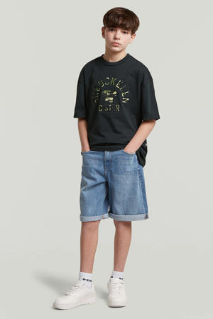 denim regular waist short light blue denim