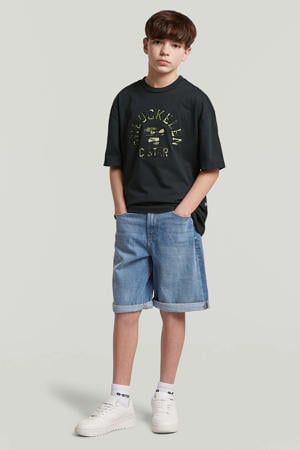 denim regular waist short light blue denim