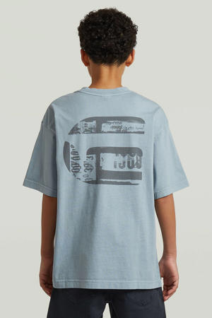 T-shirt met backprint lichtblauw