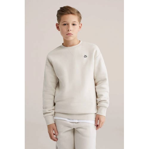 WE Fashion sweater Ecru Effen - maat 146/152 | Sweater van WE Fashion afbeelding