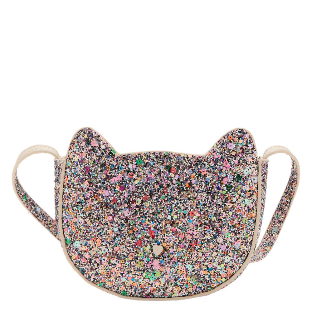 Mango Kids crossbody tas met pailletten roze