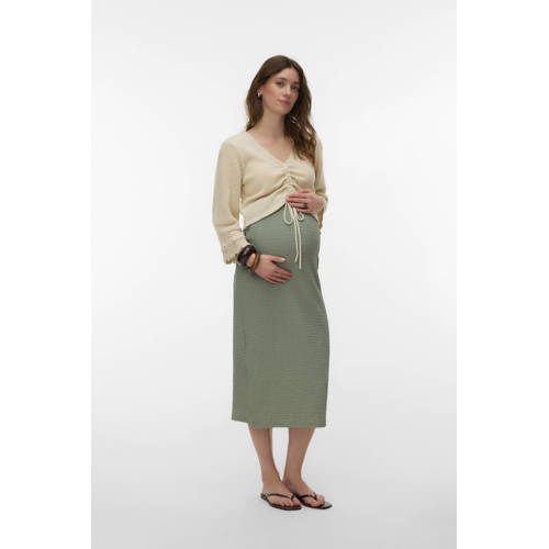 MAMALICIOUS zwangerschaps midi rok groen Dames Polyester Effen - maat XS afbeelding