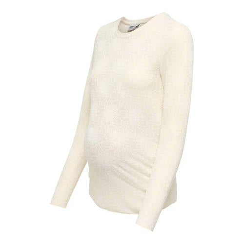 ONLY MATERNITY zwangerschaps longsleeve ecru Dames Polyester Ronde hals - maat XXL afbeelding