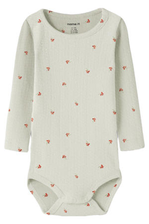 romper met bloemenprint ecru