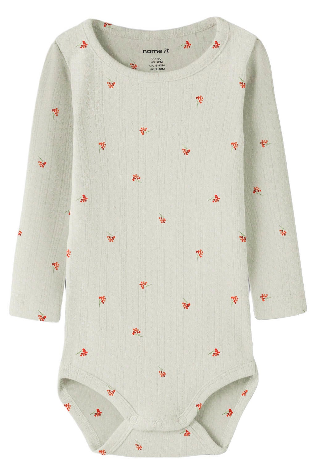 NAME IT BABY romper met bloemenprint ecru