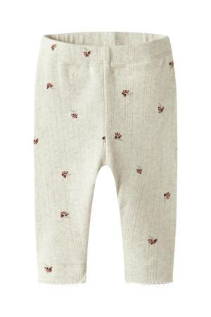 regular gebloemde legging ecru