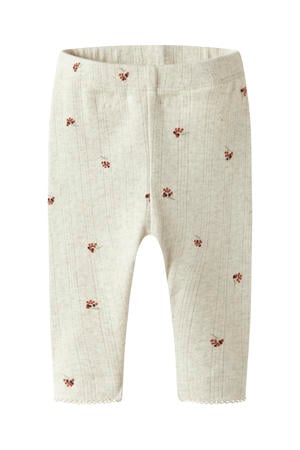 regular gebloemde legging ecru
