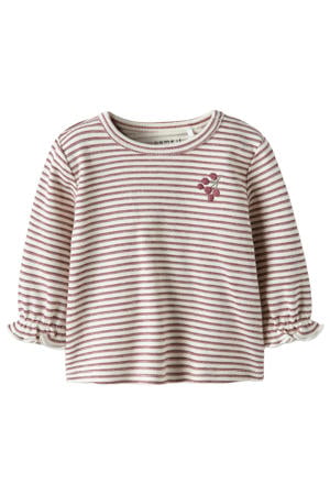 gestreepte longsleeve donkerrood