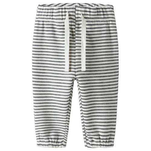 NAME IT BABY regular gestreepte casual broek donkerblauw Jongens Katoen - maat 74 afbeelding