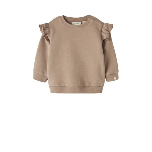 LIL' ATELIER BABY sweater bruin Meisjes Katoen Ronde hals Effen