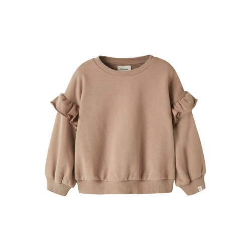 LIL' ATELIER MINI sweater bruin Meisjes Katoen Ronde hals Effen - maat 98 afbeelding
