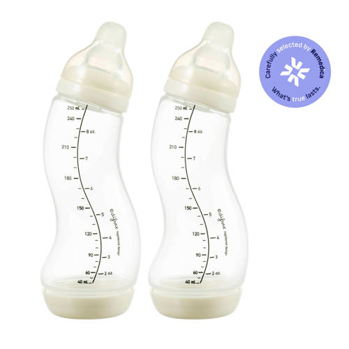 Difrax Natural S-Babyfles - 250 ml - Crème/Crème - 2 Stuks - Anti Colic
