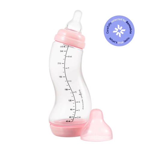 Difrax Natural S-Babyfles - 250 ml - Roze - Anti Colic