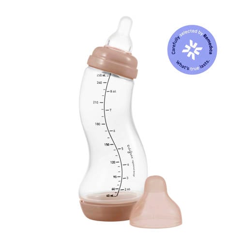 Difrax Natural S-Babyfles - 250 ml - Koffiebruin - Anti Colic afbeelding