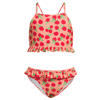 Orange Stars crop bikini met ruches oranje/fuchsia