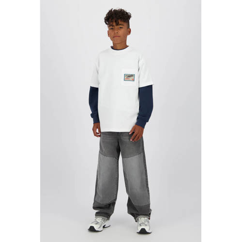 Vingino T-shirt met backprint wit Jongens Katoen Ronde hals Backprint - maat 116 afbeelding
