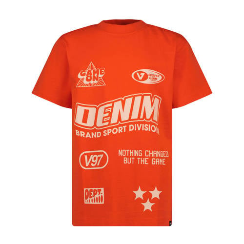 Vingino T-shirt rood Jongens Katoen Ronde hals Printopdruk - maat 128 afbeelding