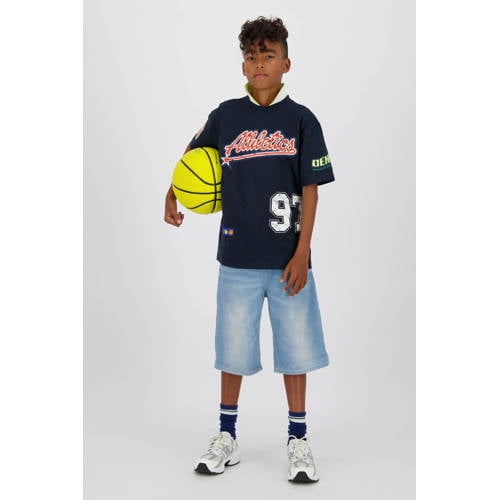 Vingino T-shirt donkerblauw Jongens Katoen Ronde hals Printopdruk - maat 152 afbeelding