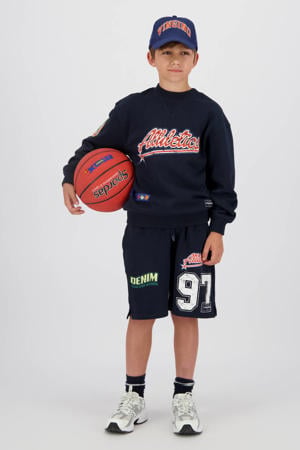 relaxed regular waist sweatshort donkerblauw