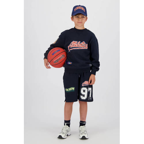Vingino relaxed regular waist sweatshort donkerblauw Korte broek Printopdruk - maat 164 afbeelding