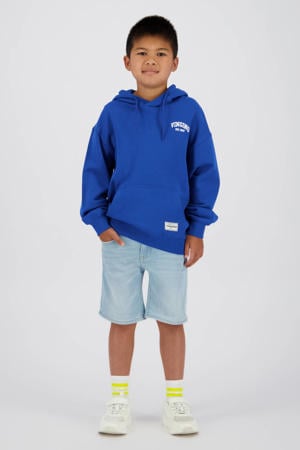regular waist short light blue denim