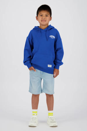 regular waist short light blue denim