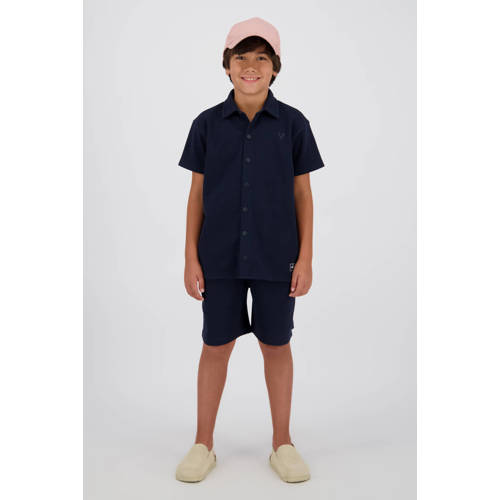 Vingino relaxed regular waist casual short donkerblauw met textuur Korte broek Jongens Katoen - maat 164 afbeelding