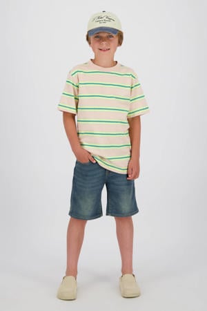 regular waist short medium blue denim