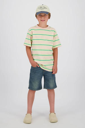regular waist short medium blue denim