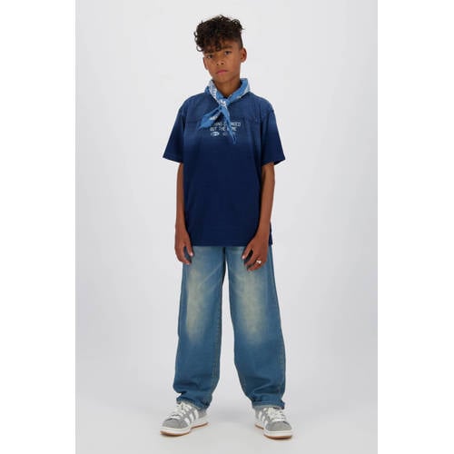 Vingino Keith loose fit jeans dark blue denim Blauw Effen - maat 164 afbeelding