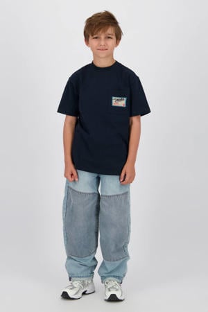 T-shirt met backprint donkerblauw
