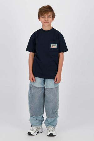 T-shirt met backprint donkerblauw
