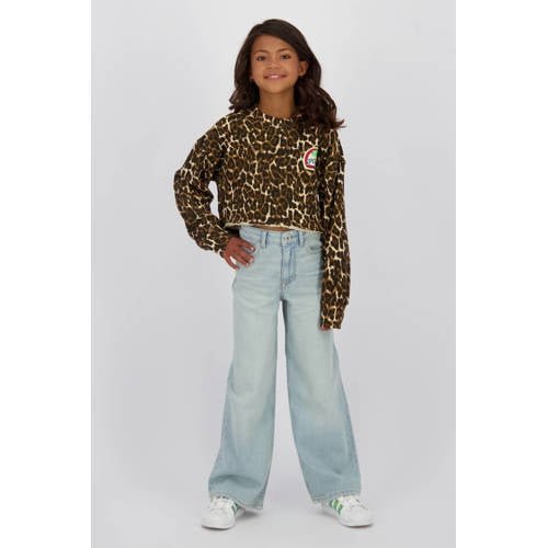 Vingino sweater met panterprint bruin Dierenprint - maat 176 afbeelding