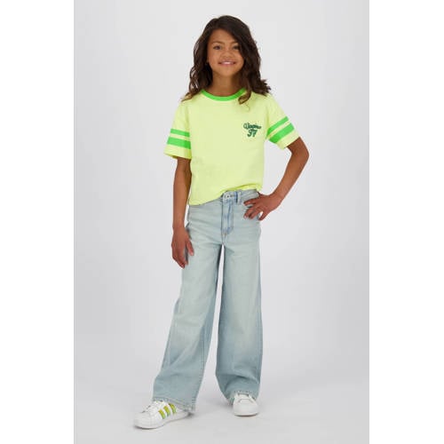Vingino Cita high waist wide leg jeans light blue denim Blauw Effen - maat 134 afbeelding