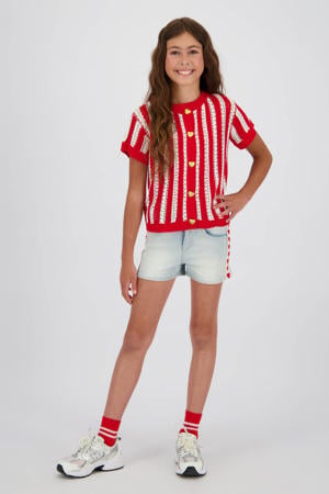 denim relaxed short light blue denim