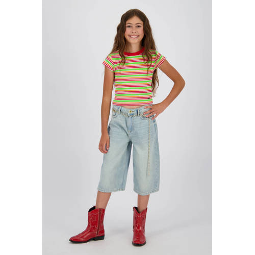 Vingino denim wide leg jort light blue denim Korte broek Blauw Effen - maat 176 afbeelding