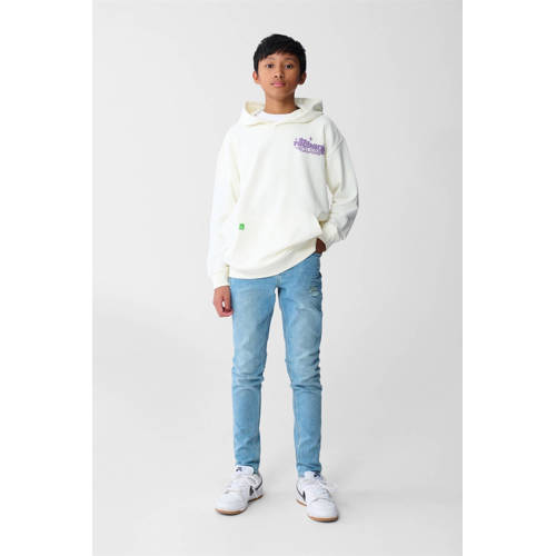 Shoeby slim fit jeans light blue denim Blauw Effen - maat 128 afbeelding